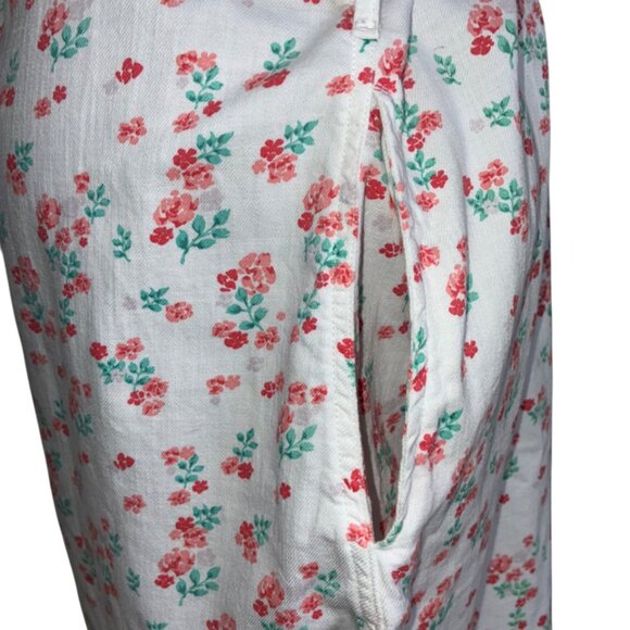 NWOT Levis Snap Front Dress Short Sleeve White/Floral Belted Cotton Sz 12 .e - Picture 6 of 8